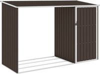 vidaXL - Brandhoutschuur - 245x98x159 cm - Gegalvaniseerd Staal - Bruin