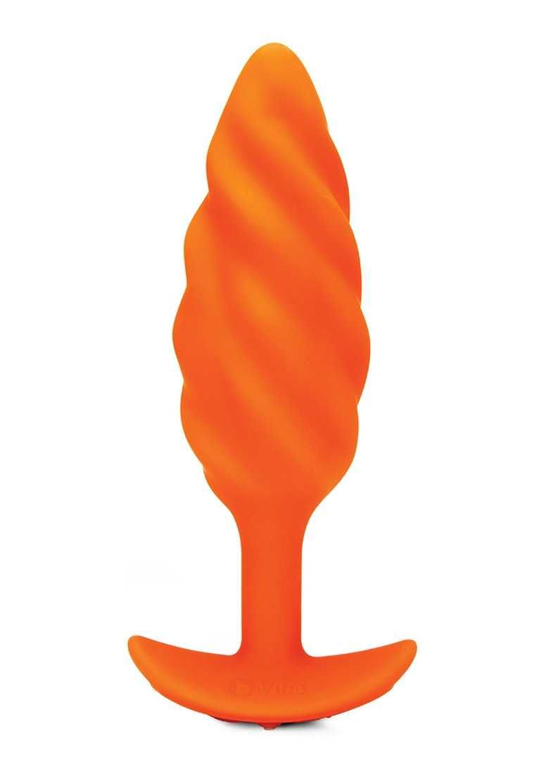B-Vibe Swirl Texture Plug - Orange