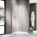 FortiFura Galeria Inloopdouche - 100x200cm - afgeronde glaswand - links - ribbel - glas - wandarm - PVD - geborsteld RVS