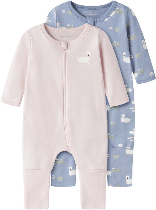 NAME IT NBFNIGHTSUIT 2P ZIP FF SWAN NOOS Baby Pyjamas