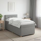 vidaXL Boxspringbed met matras Lichtgrijs 90 x 190 cm Stof