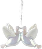 Decoris Vogel kunststof L8b6h6 cm wit/iris