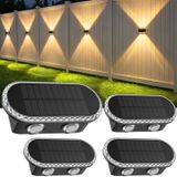 Lampes murales d'extérieur set de 4 noir LED énergie solaire étanche
