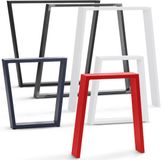 HOLZBRINK Pieds de table trapézoïdaux pour table à manger / bureau, 60/80x72cm, noir, 1 pièce