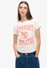 Superdry - T-shirt pour femme avec imprimé flocké et coupe ajustée - Blanc cassé