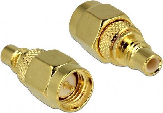 Delock 65854 SMA (m) - SMC (v) adapter - 50 Ohm - Goud