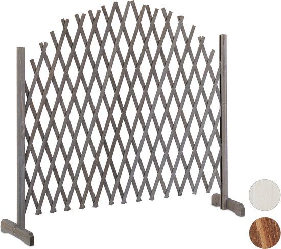 Relaxdays Plantenrek - Hout - Uitschuifbaar - Grijs - 200 x 98 cm