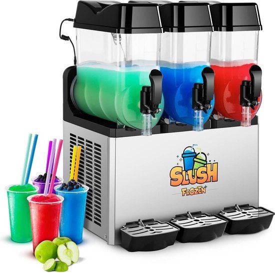 Royal Catering Slush Puppy Machine - Slush maker - 3 x 12 L - Silver