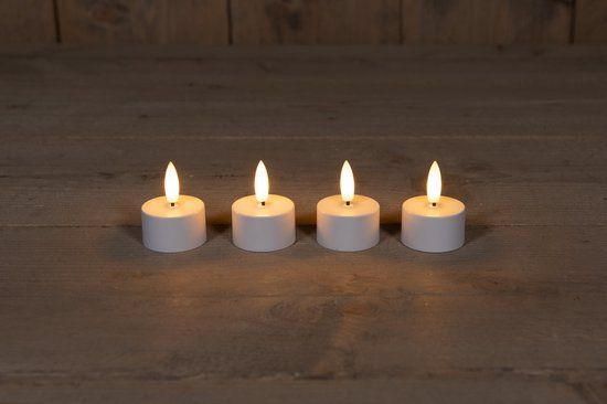 Annas Collection Extension Set 4 3D Wick Induc Rechargeable White Tealight