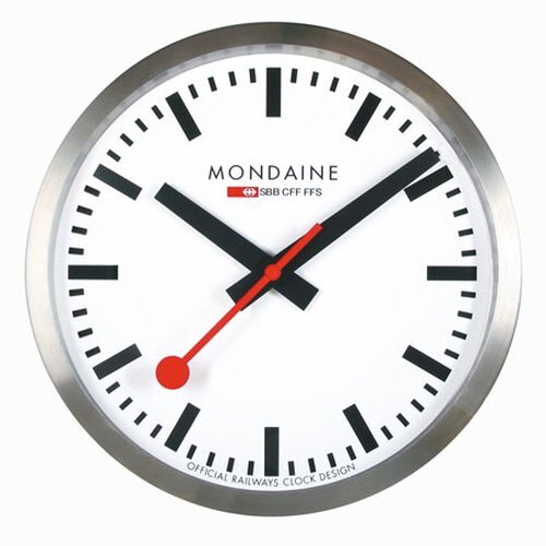 Mondaine Officiële Zwitserse stationsklok, wandklok aluminium, ø 25cm