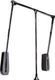 Emuca Hang neerklapbare kledingstang, verstelbare breedte 600-830mm, Staal en Plastic, Verchroomd