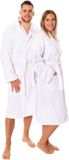 Lavea® Badjas Dames & Badjas Heren van 100% Katoen – Zachte Badjas van Badstof met Capuchon, Unisex Design, Ideaal voor Sauna & Thuis - M - Wit