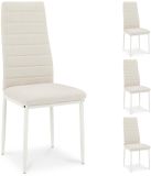 IDIMEX Eetkamerstoelen NATHALIE, set van 4 – Crèmewit/Ivoor