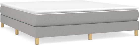 vidaXL Boxspring met matras stof lichtgrijs 160x200 cm