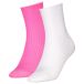 PUMA Lot de 2 paires de chaussettes courtes Femme, Rose, 39/42
