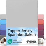 etérea Himmlische Qualität etérea Topper Jersey Hoeslaken 90x200 - 100x200 cm Oekotex Made in Green - 100% katoen - Zilver