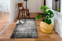 andiamo Geweven tapijt, modern, stijlvol laagpolig tapijt, robuust en onderhoudsvriendelijk, van 100% polypropyleen, geschikt voor vloerverwarming en robotstofzuiger, 67 x 140 cm, grijze strepen