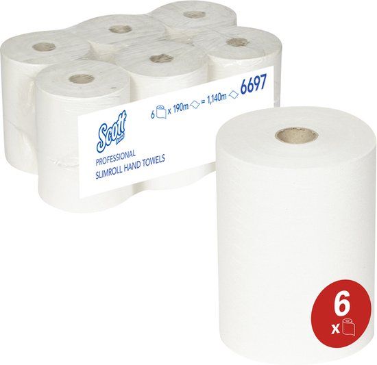 Scott Handdoekrol Slimroll Airflex wit 190m 20cm - 6697
