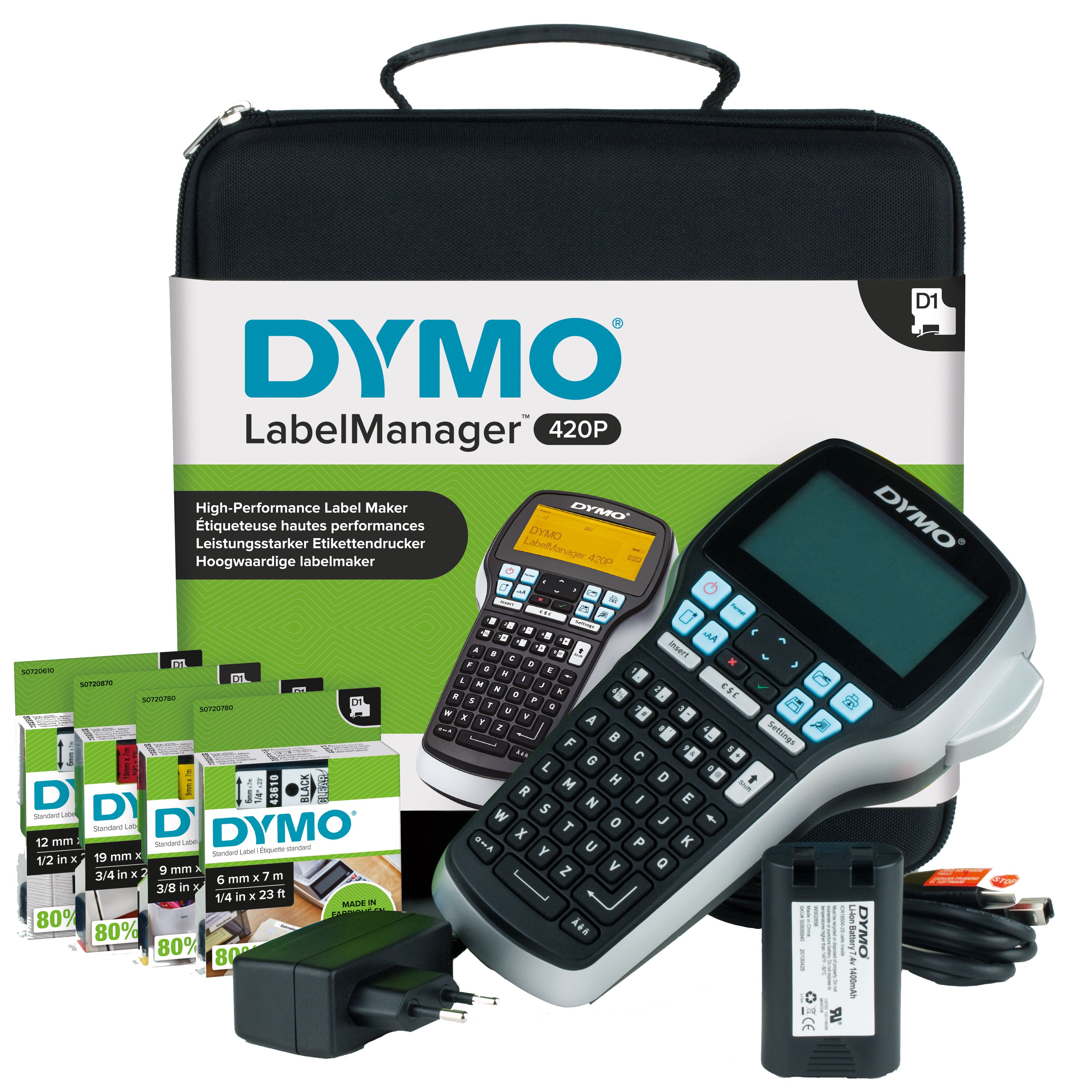 DYMO LabelManager 420P Label Maker Kit with ABC Keyboard, USB, and Case