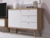 Buffet PROMI 1 porte 3 tiroirs chêne riviera/blanc