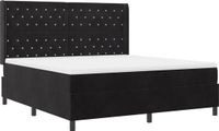 vidaXL Boxspring Bed met Matras Zwart 180 x 200 cm Fluweel
