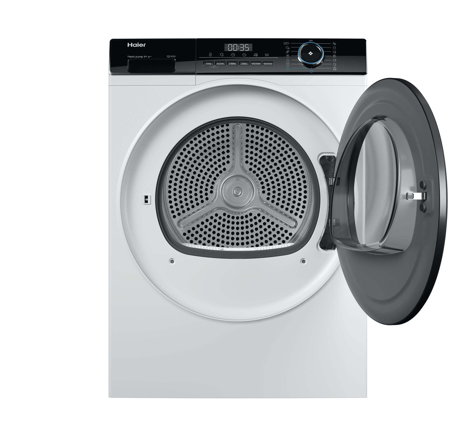 Haier I-Pro Series 3 HD90-A2939 - Warmtepompdroger - 9 kg - A++ - Stil (65 dB) - 15 programma's - 10 jaar garantie op onderdelen