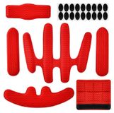 Casque de vélo rembourrage éponge et mesh 6 pièces avec velcro Rouge