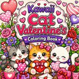 Kawaii Cat Valentine’s Coloring Book
