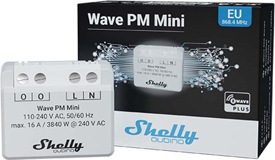 Shelly Wave PM Mini Meetmodule Z-Wave - Lichtgrijs