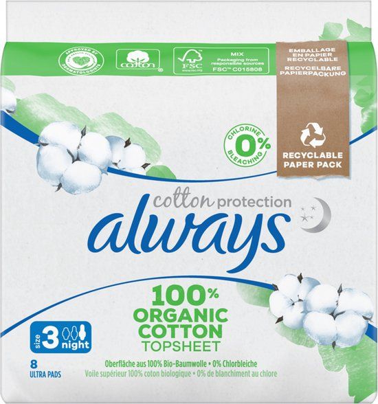 Always Cotton Protection Nacht Maat 3 - 8 stuks