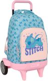 Safta Stitch Ohana Rugzak Met Wielen Blauw Kinderen