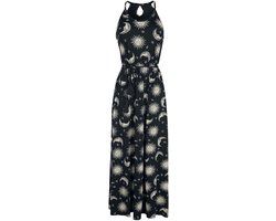 Gothicana by EMP Gothicana Zwarte maxi jurk met zon, maan en sterren - Dames - XXL