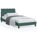 Maison Exclusive Lit avec matelas « Hanko » vert foncé 100 x 200 cm, velours