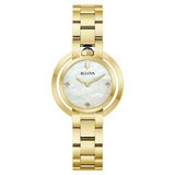 Bulova 97L181 Dames Polshorloge Kwarts Wit Saffierglas Staal Goudkleurig/Zilverkleurig