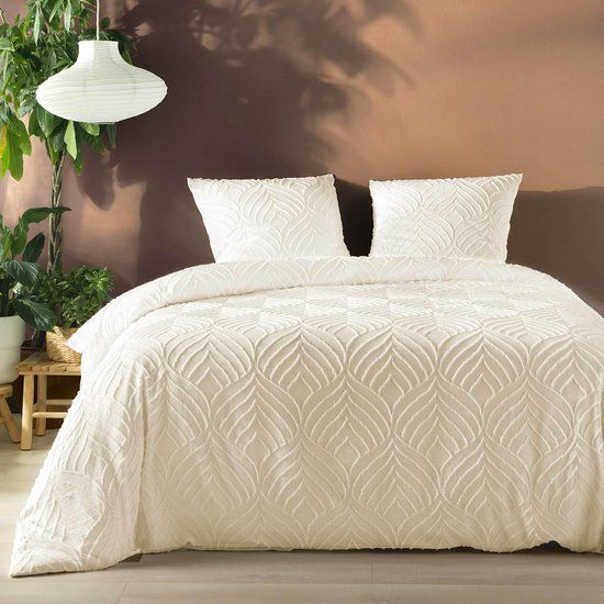 Douceur d'Intérieur 3-delige beddengoedset - 240x220 cm - Ecru - Katoen - Natuurprint