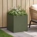 Prolenta Maison Exclusive - Tuinplantpot, olijgroen, 45 x 45 x 45 cm, gemaakt van koudgewalst staal