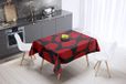 Bonamaison Tafelkleed, Anti-Mold, Sneldrogend, Waterdicht, 100% Polyester Tafellaken, rood Zwart, 140 x 140 Cm