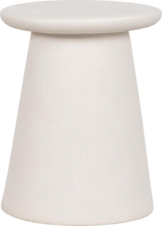 vtwonen Button Bijzettafel - Keramiek - Wit - Ø35 cm