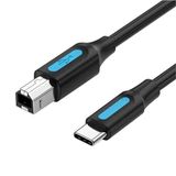 Watio Wave USB-kabel 2.0 type A/M en USB C/M, 2 m, zwart