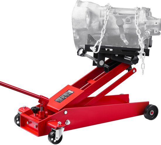 VEVOR Hydraulische Rolkrik met Laag Profiel, 450 Kg, Hefhoogte van 16-64cm en Flexibele 360° Zwenkwielen, Zwaar Hefplatform voor Garage/Werkplaats, Rood