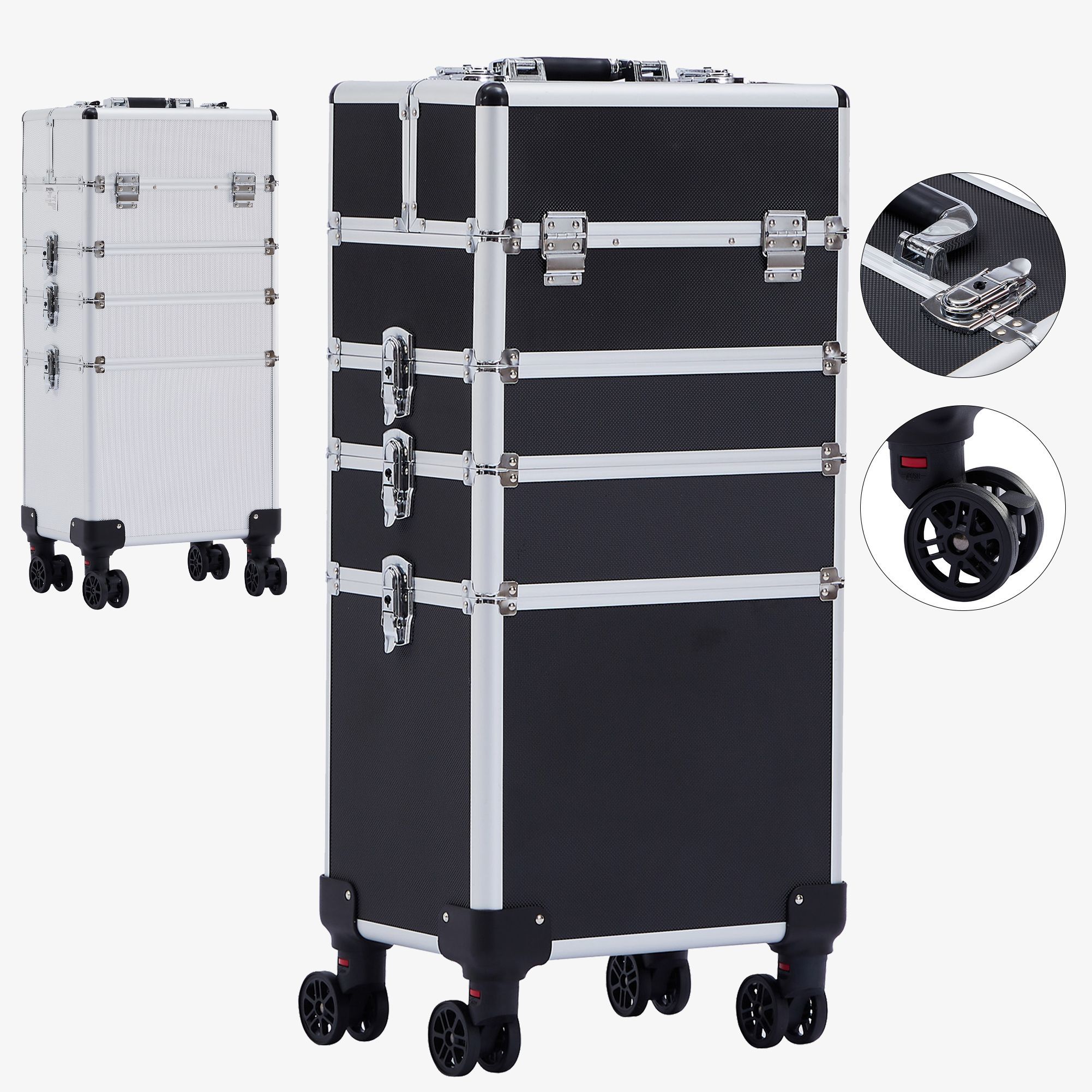 AREBOS Make-up Trolley - Black - 75cm