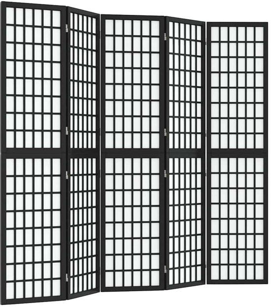 vidaXL Kamerscherm - 5 panelen - Japanse stijl - 200x170 cm - Zwart