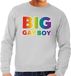 Bellatio Decorations Big Gay Boy Grote maten regenboog sweater grijs - plus size lgbt sweater voor heren - gay pride XXXL