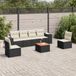 Prolenta Maison Exclusive - Tuinset voor de tuin, 7-delig, met kussens, zwart, van polyrotan