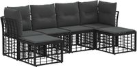 vidaXL - Bank loungeset - Zwart - Polyester - 6 zitplekken