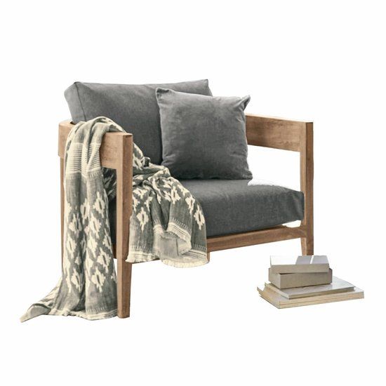 LOBERON Fauteuil Courtelevant grijs/bruin