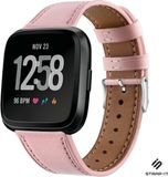 Strap-it Fitbit Versa / Versa 2 bracelet en cuir - rose
