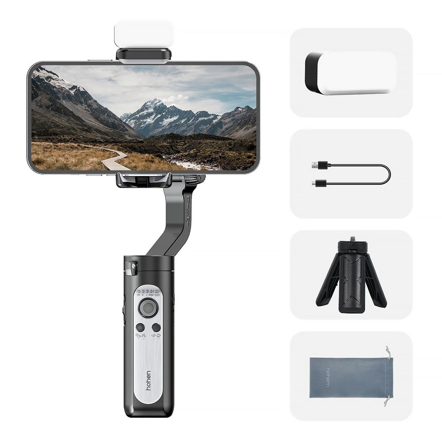 Hohem iSteady XE Foldable Smartphone Gimbal Kit - Zwart