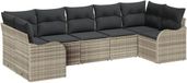 vidaXL Banc de jardin avec coussin 7 pcs gris clair polyrattan