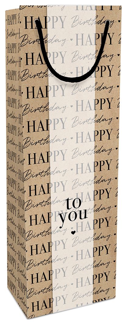 MTis Gift Wrap Bag 12x36x10cm Multicolour Birthday Pattern Paper
